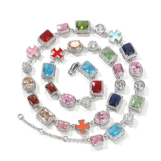 18K Real Gold-Plated multi-Gemstone Bracelet